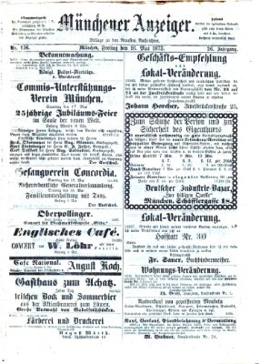 Münchener Anzeiger (Münchner neueste Nachrichten) Freitag 16. Mai 1873