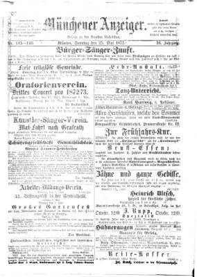 Münchener Anzeiger (Münchner neueste Nachrichten) Sonntag 25. Mai 1873