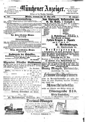 Münchener Anzeiger (Münchner neueste Nachrichten) Mittwoch 28. Mai 1873