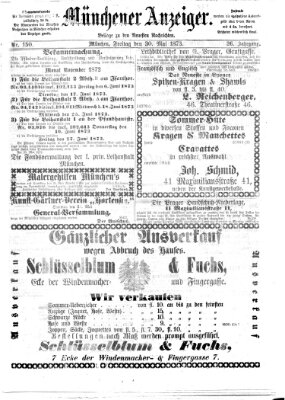 Münchener Anzeiger (Münchner neueste Nachrichten) Freitag 30. Mai 1873