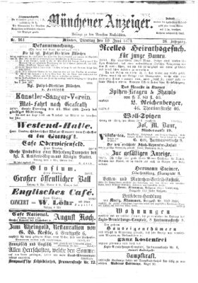 Münchener Anzeiger (Münchner neueste Nachrichten) Dienstag 10. Juni 1873