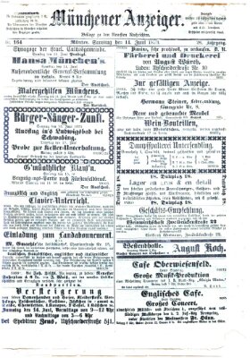 Münchener Anzeiger (Münchner neueste Nachrichten) Samstag 14. Juni 1873