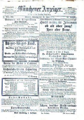 Münchener Anzeiger (Münchner neueste Nachrichten) Sonntag 15. Juni 1873