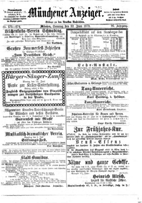 Münchener Anzeiger (Münchner neueste Nachrichten) Sonntag 22. Juni 1873