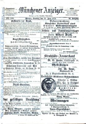 Münchener Anzeiger (Münchner neueste Nachrichten) Dienstag 24. Juni 1873