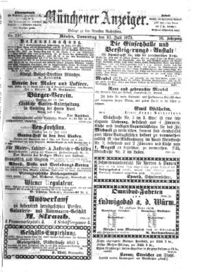 Münchener Anzeiger (Münchner neueste Nachrichten) Donnerstag 10. Juli 1873