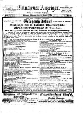 Münchener Anzeiger (Münchner neueste Nachrichten) Mittwoch 6. August 1873