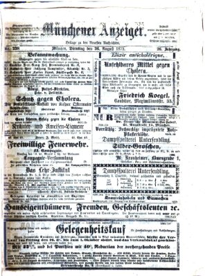 Münchener Anzeiger (Münchner neueste Nachrichten) Dienstag 26. August 1873