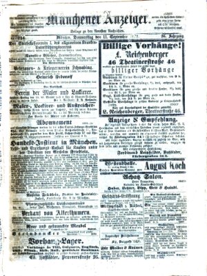 Münchener Anzeiger (Münchner neueste Nachrichten) Donnerstag 11. September 1873