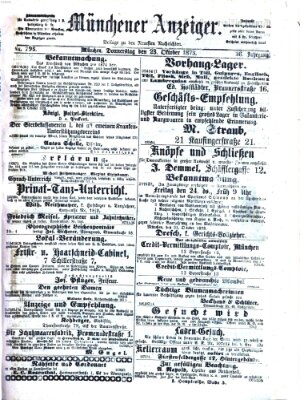 Münchener Anzeiger (Münchner neueste Nachrichten) Donnerstag 23. Oktober 1873