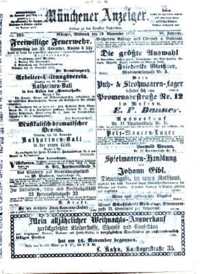 Münchener Anzeiger (Münchner neueste Nachrichten) Mittwoch 19. November 1873