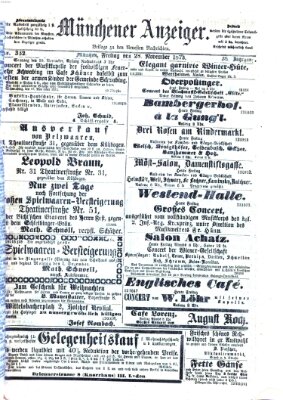 Münchener Anzeiger (Münchner neueste Nachrichten) Freitag 28. November 1873