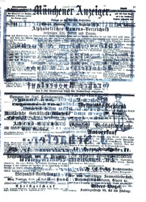Münchener Anzeiger (Münchner neueste Nachrichten) Samstag 20. Dezember 1873