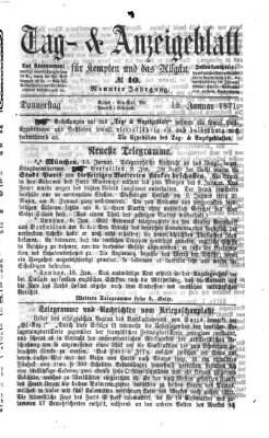 Tag- und Anzeigeblatt für Kempten und das Allgäu Donnerstag 12. Januar 1871