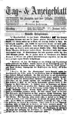 Tag- und Anzeigeblatt für Kempten und das Allgäu Dienstag 17. Januar 1871