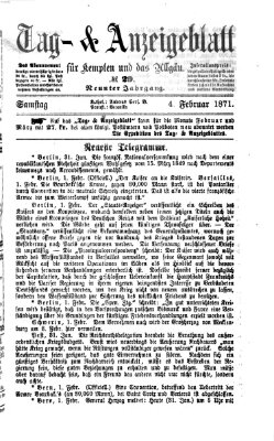 Tag- und Anzeigeblatt für Kempten und das Allgäu Samstag 4. Februar 1871