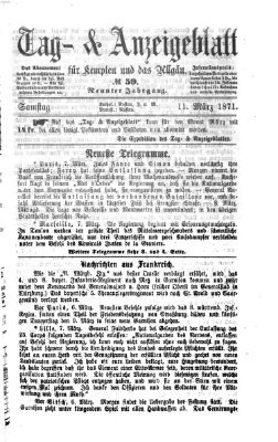 Tag- und Anzeigeblatt für Kempten und das Allgäu Samstag 11. März 1871