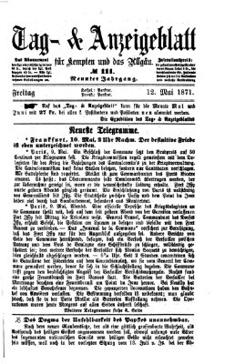 Tag- und Anzeigeblatt für Kempten und das Allgäu Freitag 12. Mai 1871