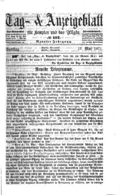 Tag- und Anzeigeblatt für Kempten und das Allgäu Samstag 13. Mai 1871