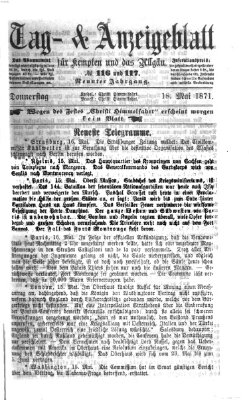 Tag- und Anzeigeblatt für Kempten und das Allgäu Donnerstag 18. Mai 1871