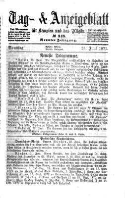 Tag- und Anzeigeblatt für Kempten und das Allgäu Sonntag 25. Juni 1871