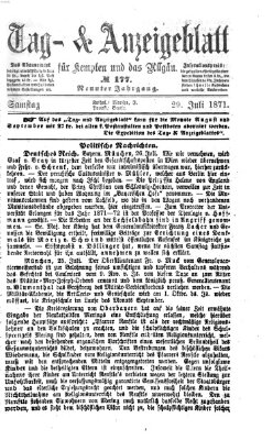 Tag- und Anzeigeblatt für Kempten und das Allgäu Samstag 29. Juli 1871