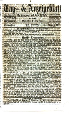 Tag- und Anzeigeblatt für Kempten und das Allgäu Donnerstag 24. August 1871