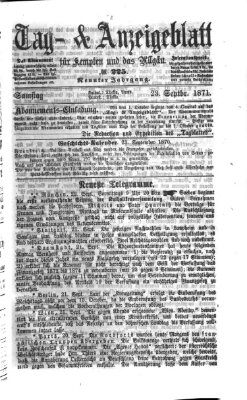 Tag- und Anzeigeblatt für Kempten und das Allgäu Samstag 23. September 1871