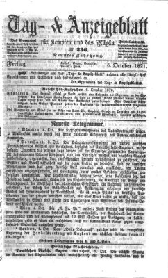 Tag- und Anzeigeblatt für Kempten und das Allgäu Freitag 6. Oktober 1871