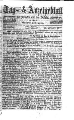 Tag- und Anzeigeblatt für Kempten und das Allgäu Donnerstag 12. Oktober 1871