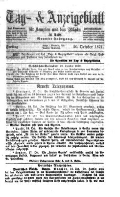 Tag- und Anzeigeblatt für Kempten und das Allgäu Freitag 20. Oktober 1871