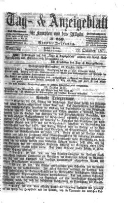 Tag- und Anzeigeblatt für Kempten und das Allgäu Sonntag 22. Oktober 1871