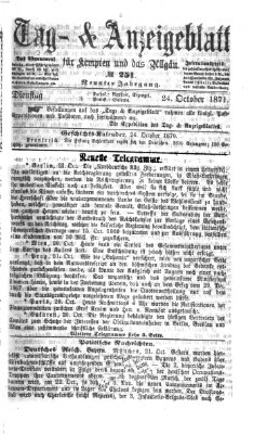 Tag- und Anzeigeblatt für Kempten und das Allgäu Dienstag 24. Oktober 1871