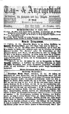 Tag- und Anzeigeblatt für Kempten und das Allgäu Samstag 28. Oktober 1871