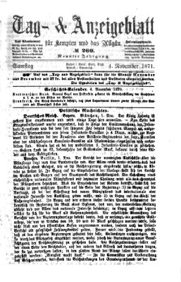 Tag- und Anzeigeblatt für Kempten und das Allgäu Samstag 4. November 1871