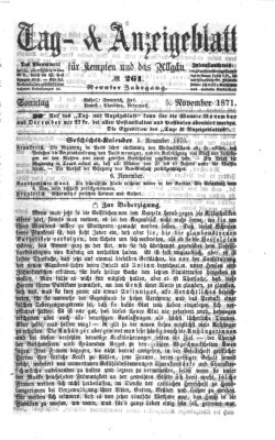 Tag- und Anzeigeblatt für Kempten und das Allgäu Sonntag 5. November 1871