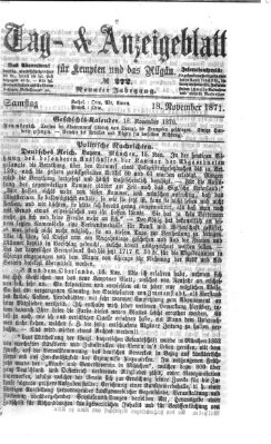 Tag- und Anzeigeblatt für Kempten und das Allgäu Samstag 18. November 1871