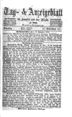 Tag- und Anzeigeblatt für Kempten und das Allgäu Dienstag 28. November 1871