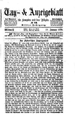 Tag- und Anzeigeblatt für Kempten und das Allgäu Mittwoch 29. Januar 1873