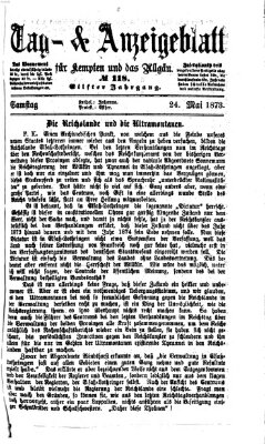 Tag- und Anzeigeblatt für Kempten und das Allgäu Samstag 24. Mai 1873