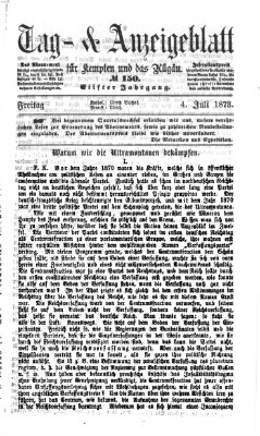 Tag- und Anzeigeblatt für Kempten und das Allgäu Freitag 4. Juli 1873