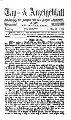 Tag- und Anzeigeblatt für Kempten und das Allgäu Dienstag 5. August 1873