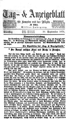 Tag- und Anzeigeblatt für Kempten und das Allgäu Dienstag 30. September 1873