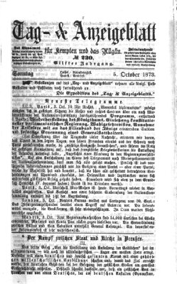 Tag- und Anzeigeblatt für Kempten und das Allgäu Sonntag 5. Oktober 1873