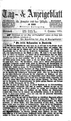 Tag- und Anzeigeblatt für Kempten und das Allgäu Mittwoch 8. Oktober 1873