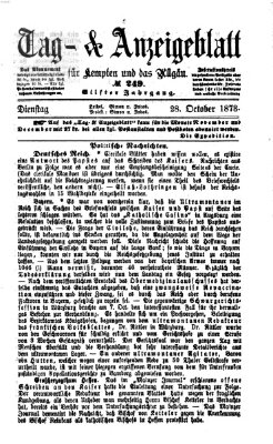 Tag- und Anzeigeblatt für Kempten und das Allgäu Dienstag 28. Oktober 1873