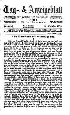 Tag- und Anzeigeblatt für Kempten und das Allgäu Mittwoch 29. Oktober 1873