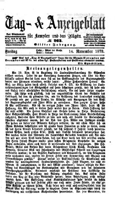 Tag- und Anzeigeblatt für Kempten und das Allgäu Freitag 14. November 1873