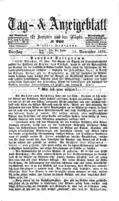 Tag- und Anzeigeblatt für Kempten und das Allgäu Dienstag 18. November 1873