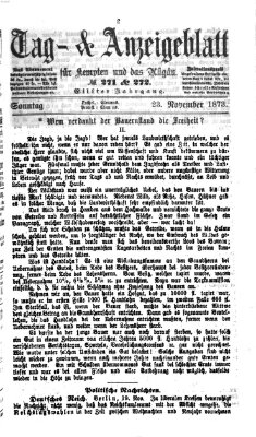 Tag- und Anzeigeblatt für Kempten und das Allgäu Sonntag 23. November 1873